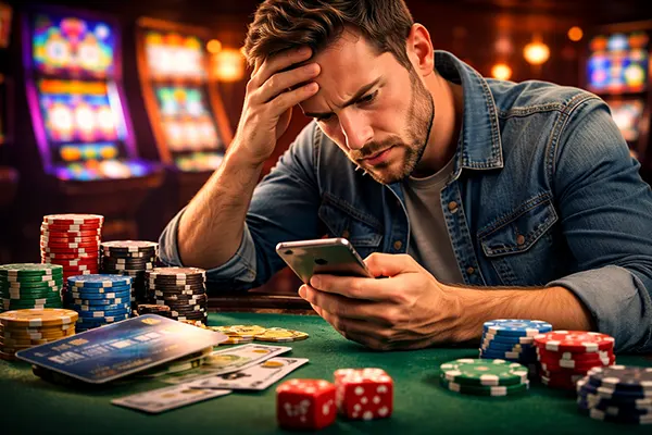 joueur stressé casino